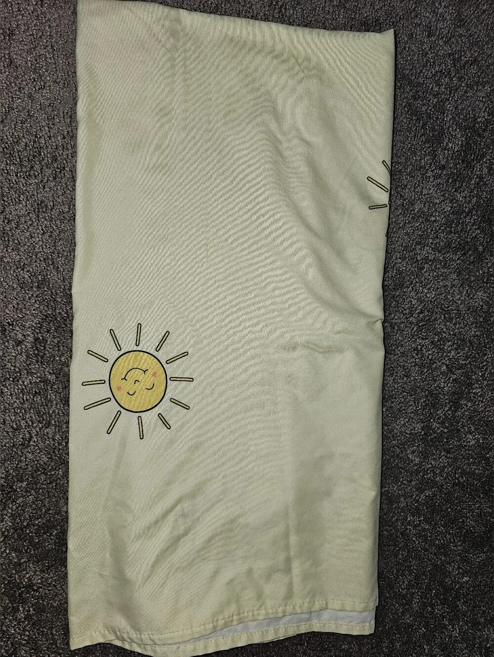 Crib Toddler Bedding Yellow With Smiling Sun - Fitting Sheet & Flat Sheet EUC